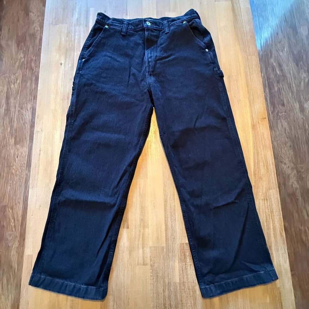 Abercrombie & Fitch Vintage Stretch Athletic Baggy Black Carpenter Jeans 34x30